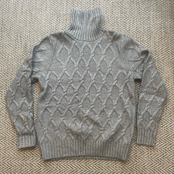 Express Sweaters - Express Women’s tan cable knot turtleneck sweater size M